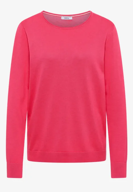 Pull-over en couleur unie geranium red