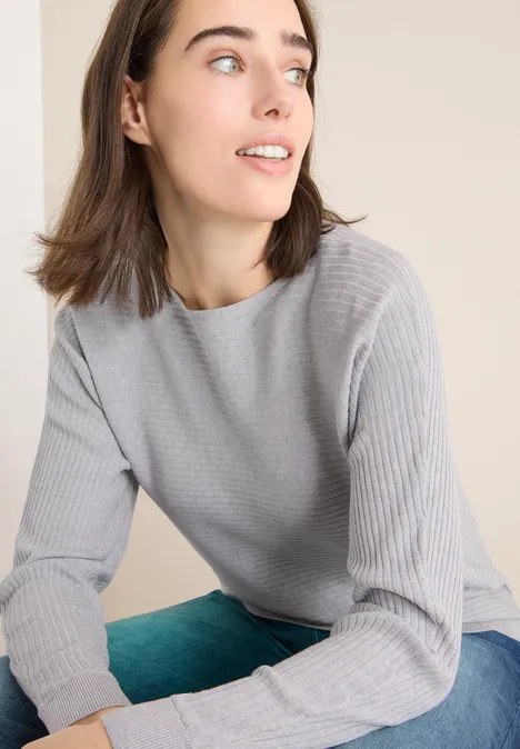 Cosy structuurmix Dolman luna grey melange Cosy structuurmix Dolman luna grey melange