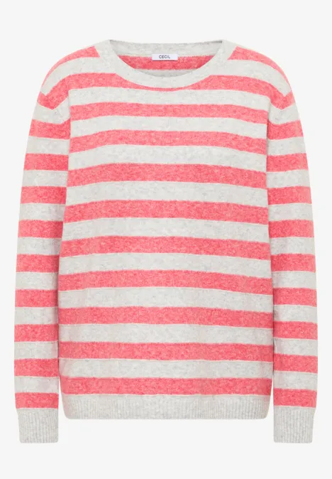 Gestreifter Melange Pullover pumkin orange Gestreifter Melange Pullover pumkin orange