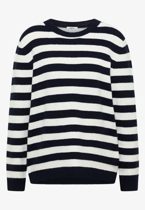 Sweter melanżowy w paski urban dark blue