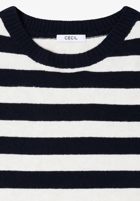 Sweter melanżowy w paski urban dark blue