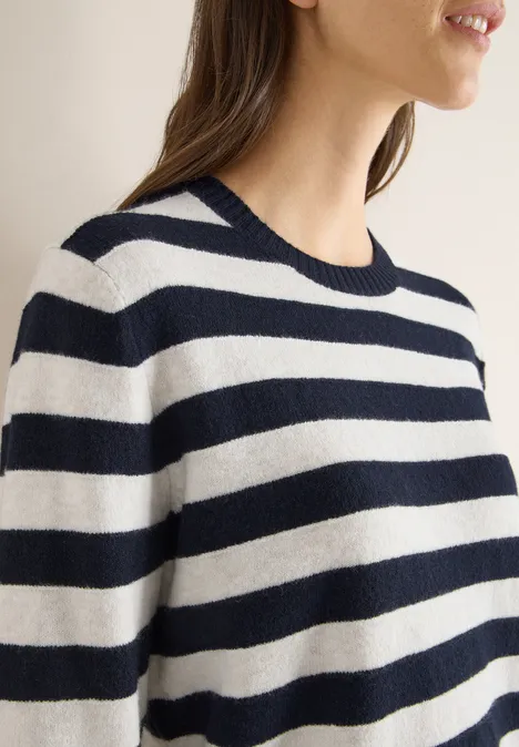 Sweter melanżowy w paski urban dark blue