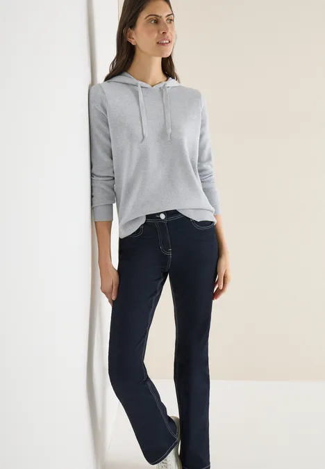 Jacquard hoodie met glitter luna grey melange