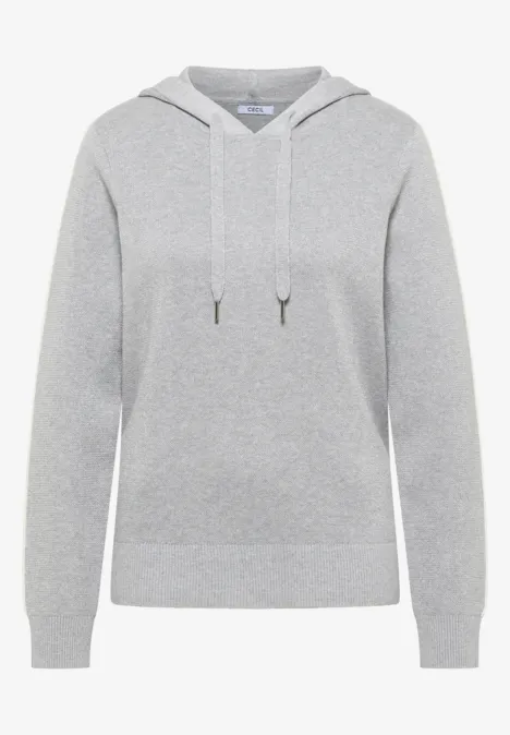 Jacquard hoodie met glitter luna grey melange
