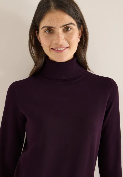 Pull à col roulé basique eggplant red Pull à col roulé basique eggplant red