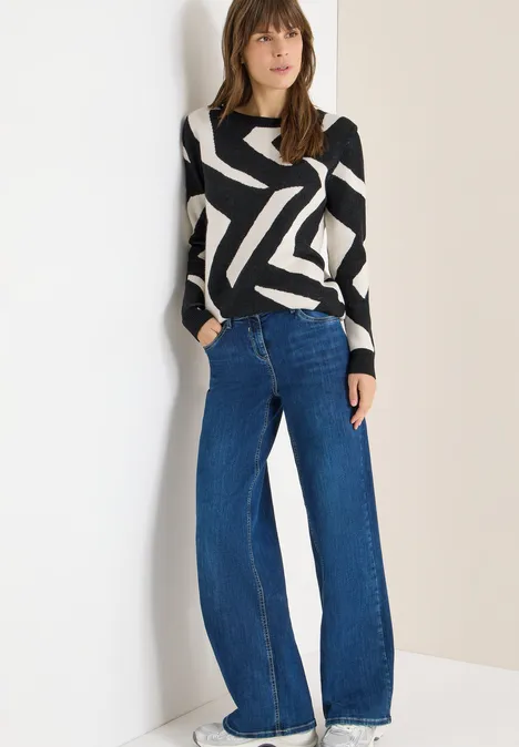 Trui met grafisch patroon Black Trui met grafisch patroon Black