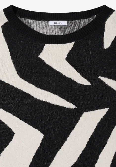 Trui met grafisch patroon Black Trui met grafisch patroon Black