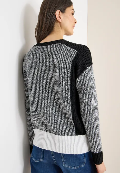 Doux pull en mouliné Black
