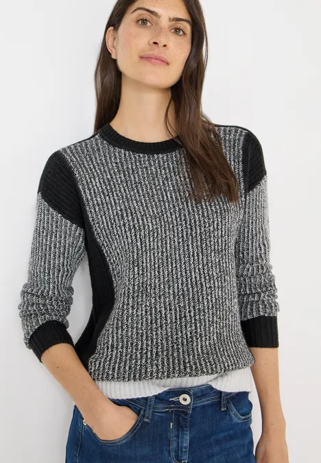 Doux pull en mouliné Black