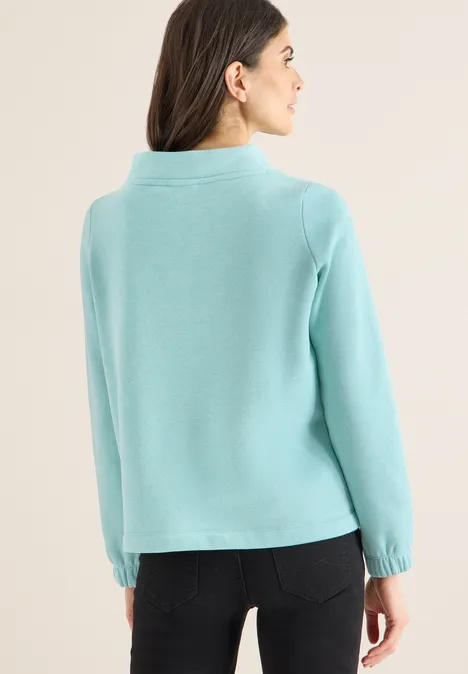 Funnelneck Sweatshirt foam blue melange Funnelneck Sweatshirt foam blue melange