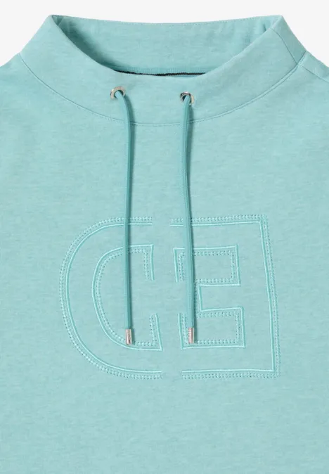 Funnelneck Sweatshirt foam blue melange Funnelneck Sweatshirt foam blue melange