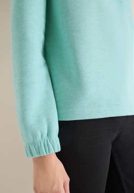 Funnelneck Sweatshirt foam blue melange Funnelneck Sweatshirt foam blue melange
