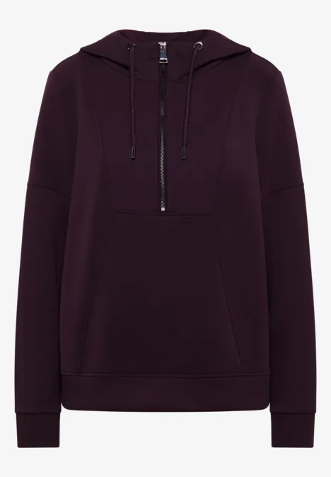 Troyer-Sweatshirt mit Kapuze eggplant red Troyer-Sweatshirt mit Kapuze eggplant red