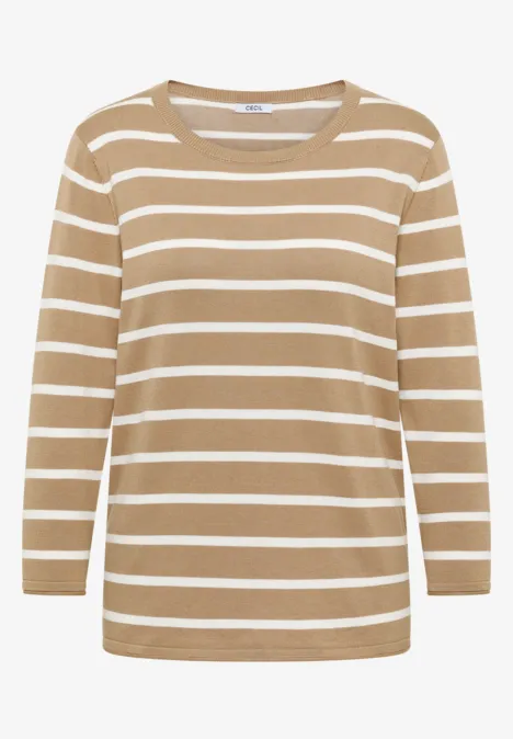 Trui met strepen golden camel