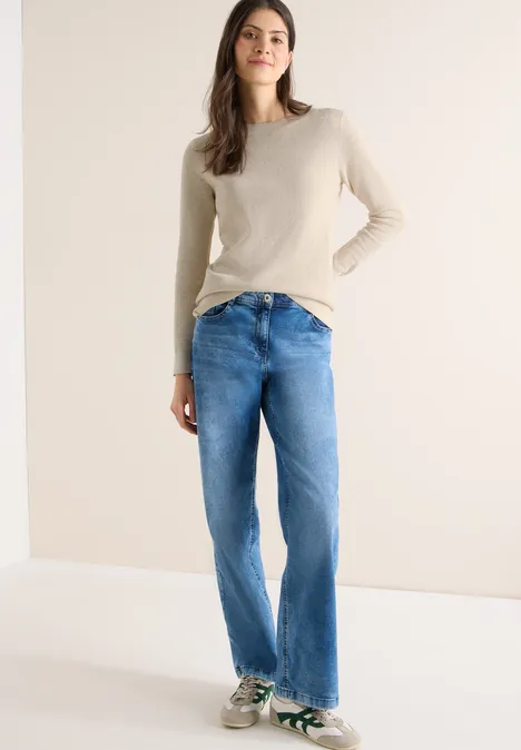 Trui met structuur egg beige melange Trui met structuur egg beige melange