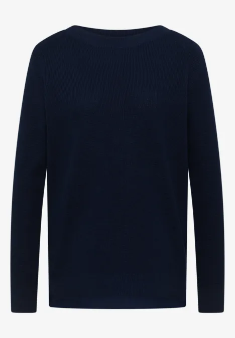 Pull structuré deep denim blue melange