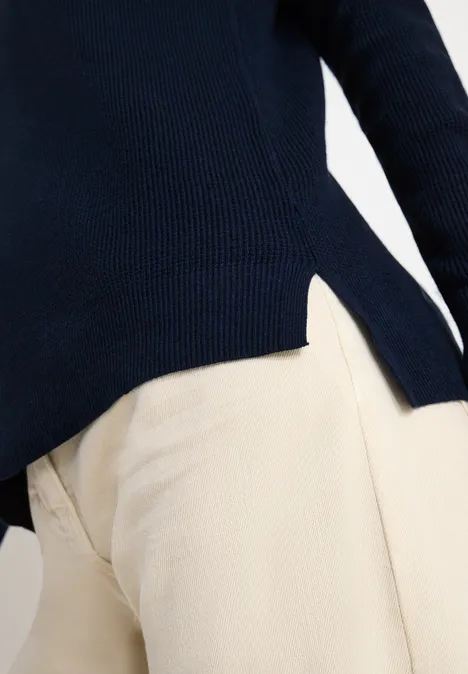 Trui met structuur deep denim blue melange Trui met structuur deep denim blue melange