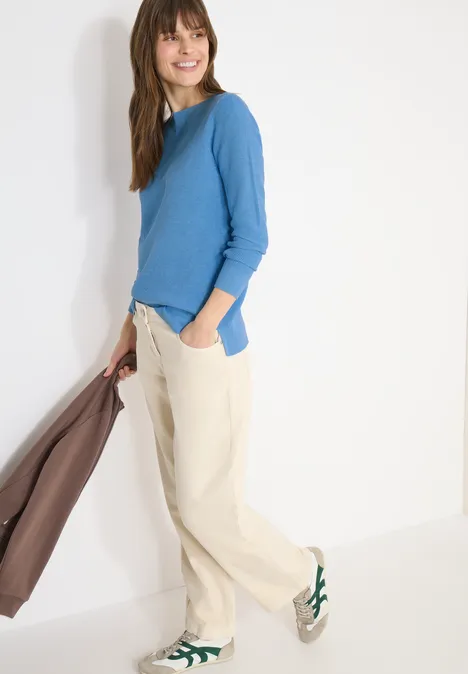 Trui met structuur cloud blue melange Trui met structuur cloud blue melange