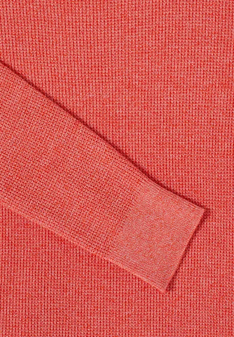 Trui met structuur cherry tomato orange melange Trui met structuur cherry tomato orange melange