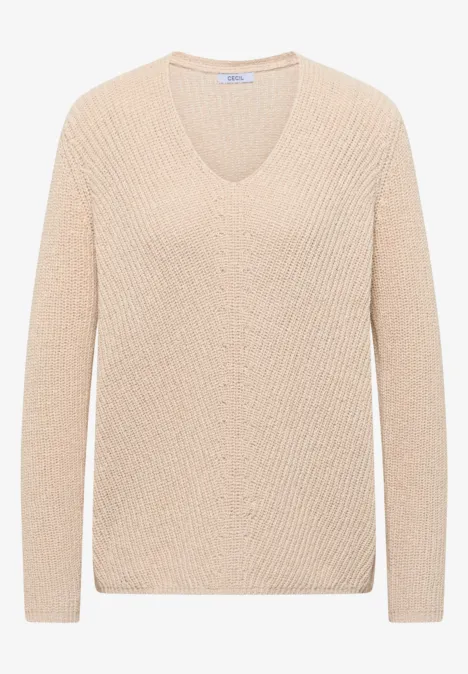 Pull structuré pearl beige
