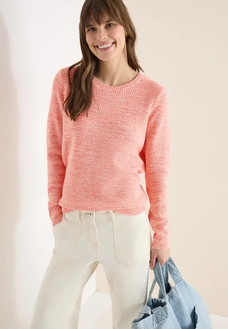 Space Dye Pullover cherry tomato orange