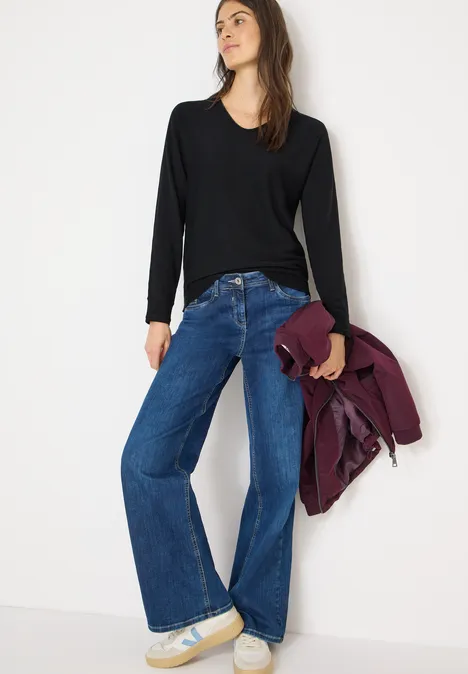 Dolman Pullover mit Glitzer Black Dolman Pullover mit Glitzer Black