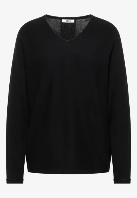 Dolman Pullover mit Glitzer Black Dolman Pullover mit Glitzer Black
