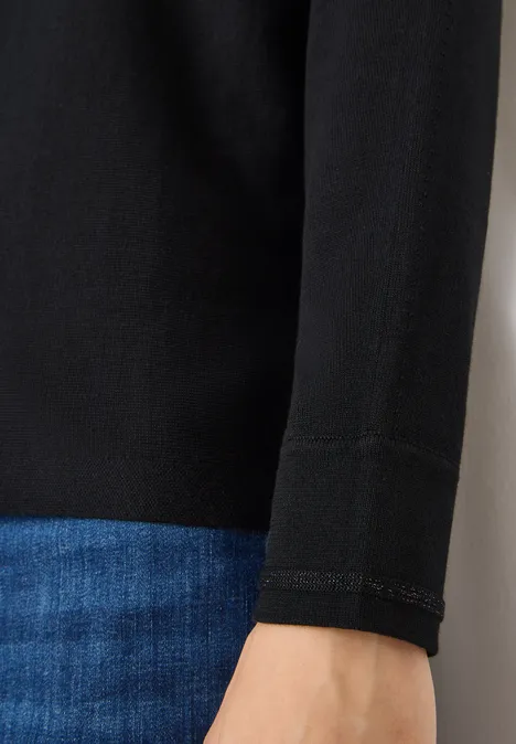 Dolman Pullover mit Glitzer Black Dolman Pullover mit Glitzer Black