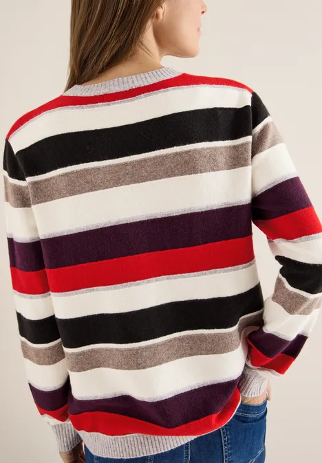 Gestreifter Pullover vanilla white Gestreifter Pullover vanilla white