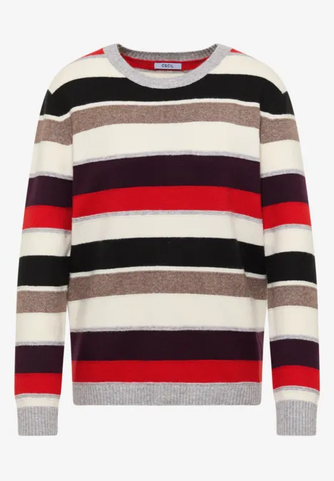 Gestreifter Pullover vanilla white Gestreifter Pullover vanilla white