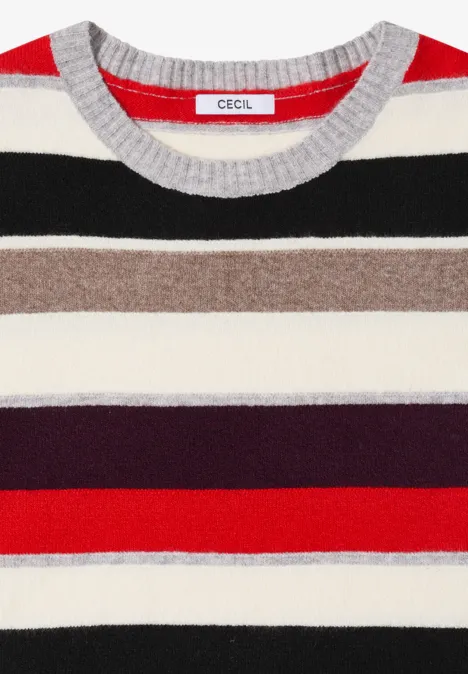 Gestreifter Pullover vanilla white Gestreifter Pullover vanilla white