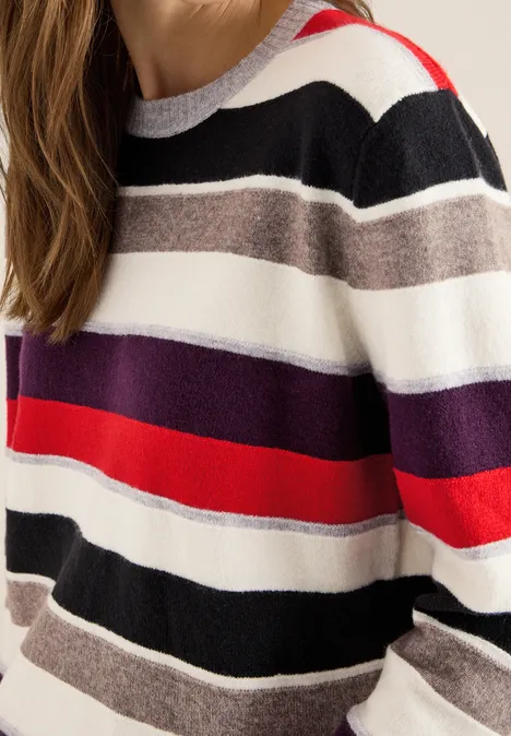 Gestreifter Pullover vanilla white Gestreifter Pullover vanilla white