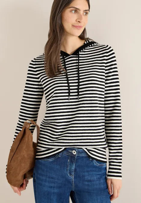 Bluza z kapturem w paski Black