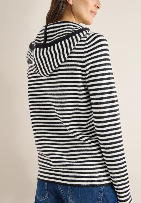 Bluza z kapturem w paski Black