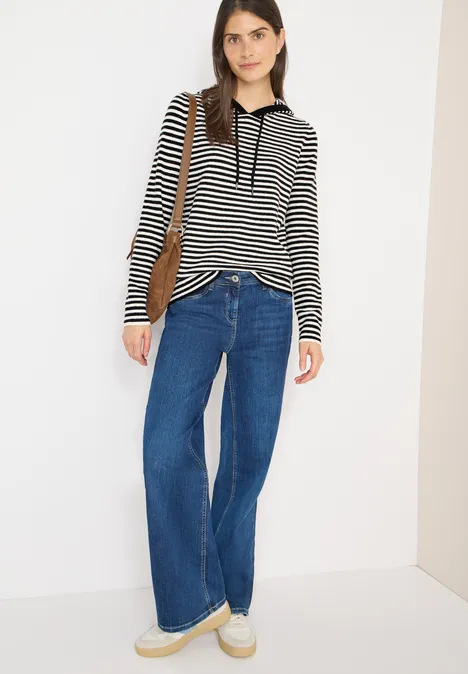 Bluza z kapturem w paski Black