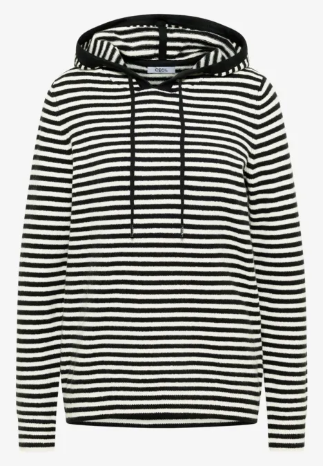 Bluza z kapturem w paski Black