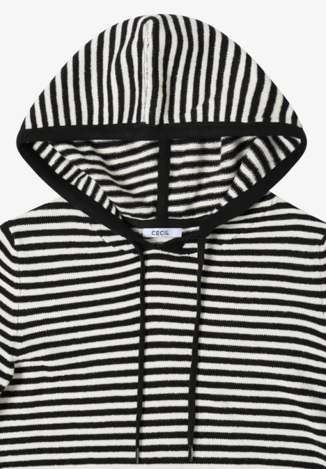 Bluza z kapturem w paski Black