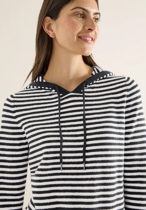 Bluza z kapturem w paski Black