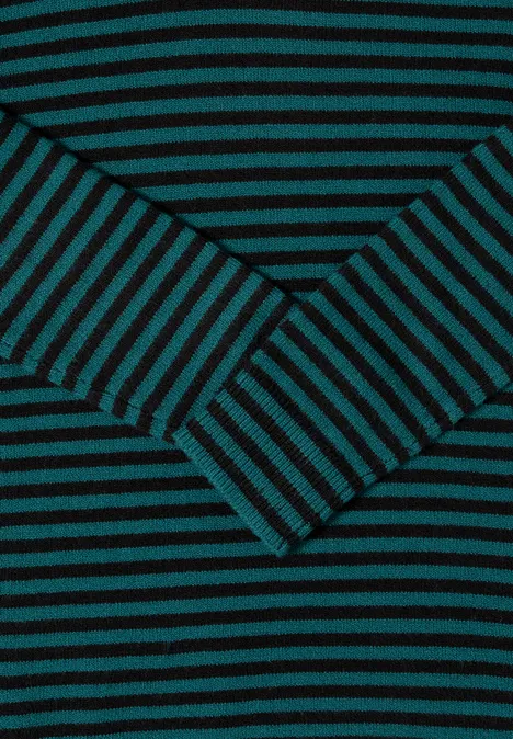 Bluza z kapturem w paski dark sea green