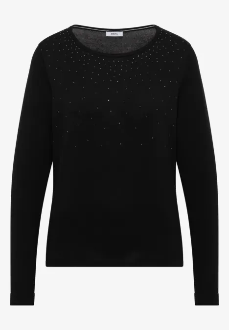 Pullover mit Glitzer Black Pullover mit Glitzer Black