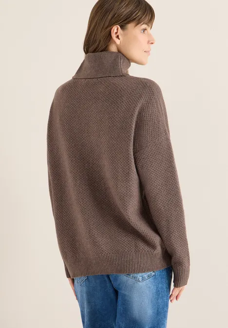 Struktur Rollkragenpullover mushroom taupe melange Struktur Rollkragenpullover mushroom taupe melange