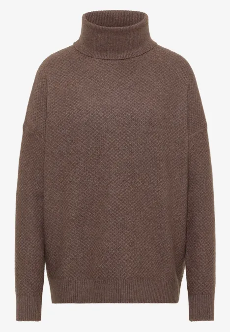 Struktur Rollkragenpullover mushroom taupe melange Struktur Rollkragenpullover mushroom taupe melange