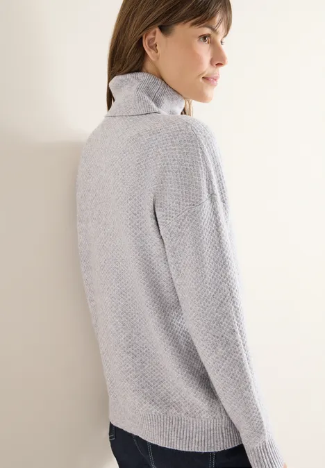 Struktur Rollkragenpullover luna grey melange Struktur Rollkragenpullover luna grey melange