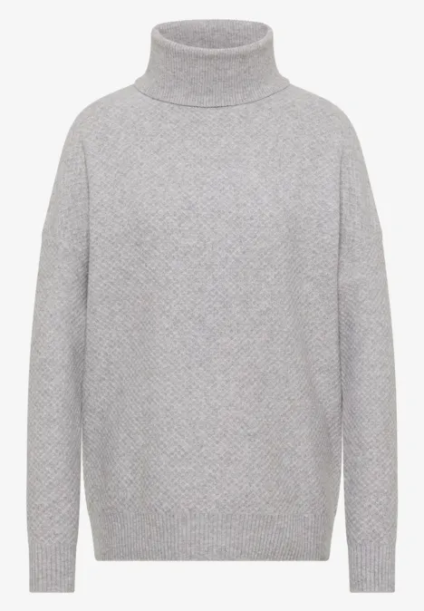 Struktur Rollkragenpullover luna grey melange Struktur Rollkragenpullover luna grey melange