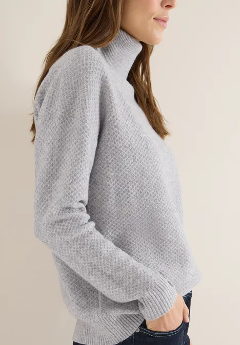 Struktur Rollkragenpullover luna grey melange Struktur Rollkragenpullover luna grey melange