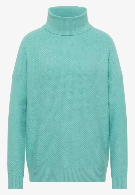 Struktur Rollkragenpullover light foam blue Struktur Rollkragenpullover light foam blue