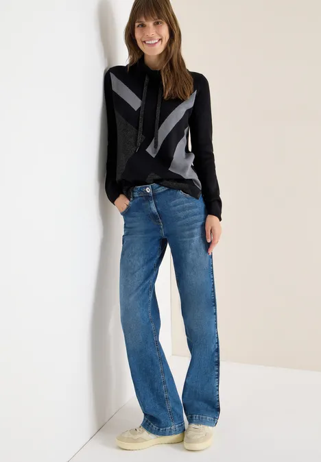 Sweatshirt mit Glitzer Black Sweatshirt mit Glitzer Black