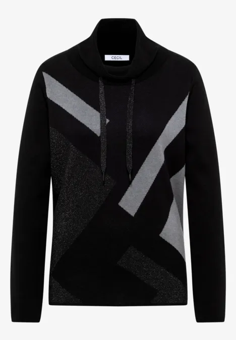 Sweatshirt mit Glitzer Black Sweatshirt mit Glitzer Black