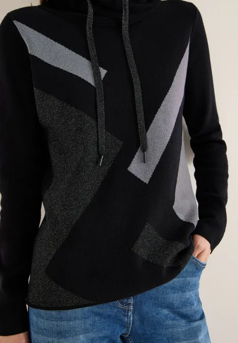 Sweatshirt mit Glitzer Black Sweatshirt mit Glitzer Black