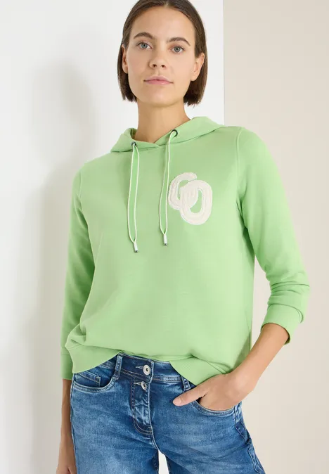 Hoodie mit Stickerei bamboo green Hoodie mit Stickerei bamboo green